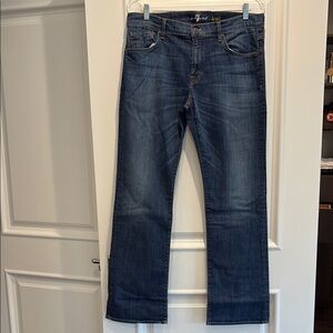 7 For All Mankind Blue Bootcut Jeans Medium Wash